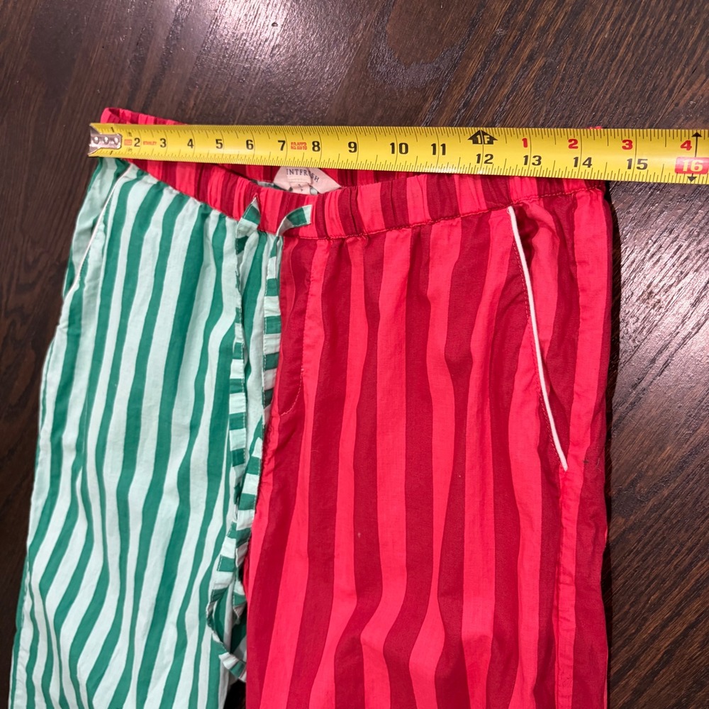 Printfresh Pajama Set Womens Small Red Green Holiday Striped Organic Cotton - Picture 12 of 16